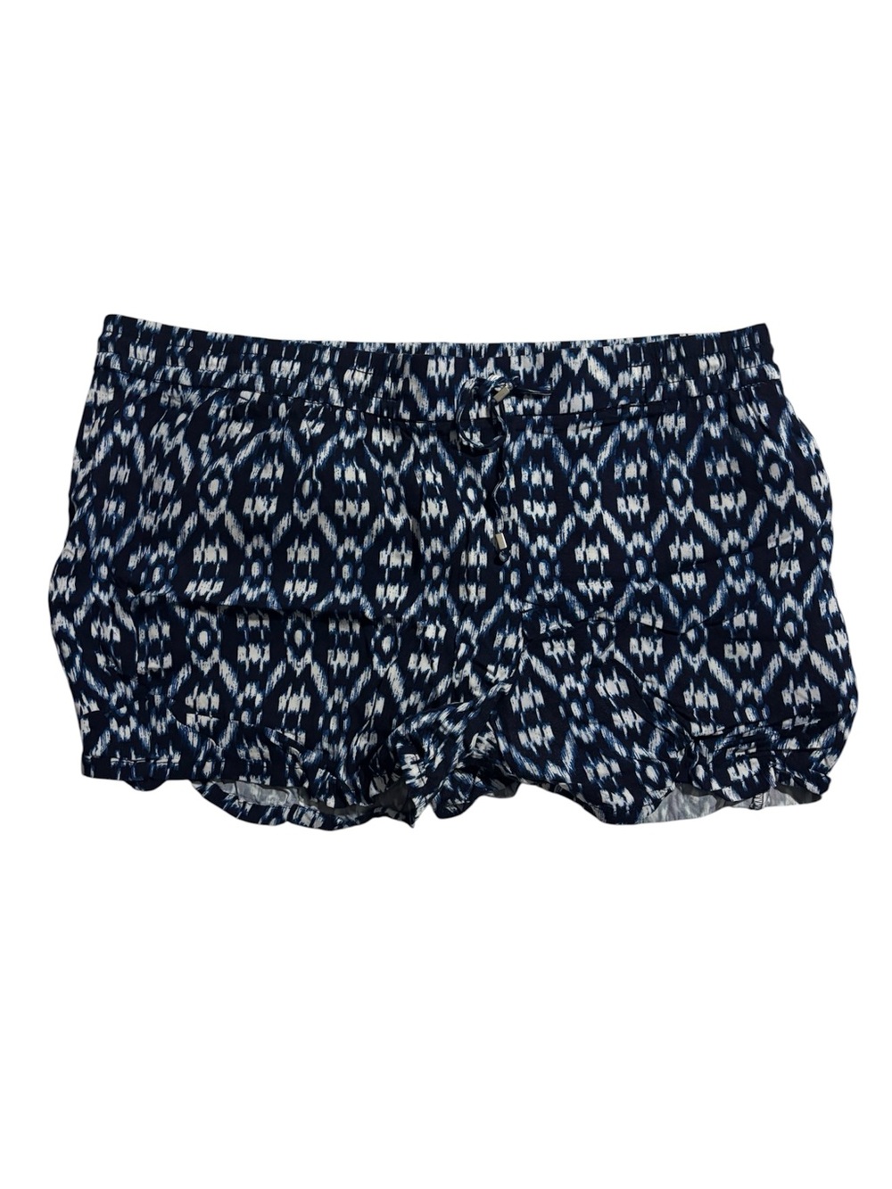 Old Navy Navy and White Ikat Print High Waist Shorts